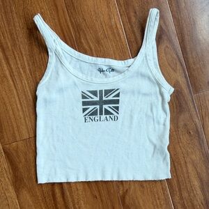 Brandy Melville Cream England Flag Crop Top